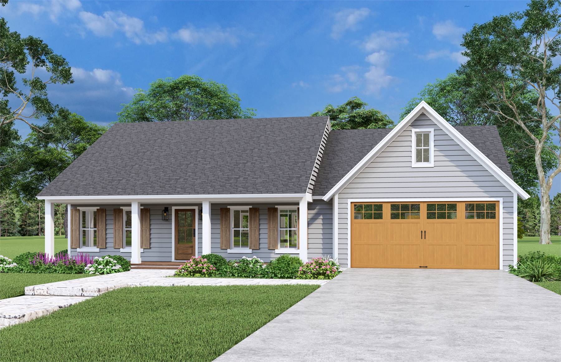 Affordable & Charming Ranch with Covered Front Entry image of Stonebrook House Plan